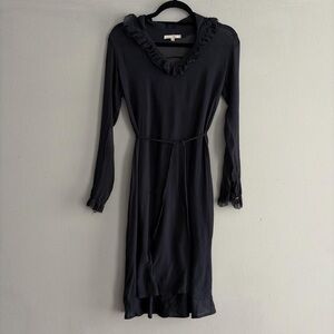 Sula Silk Dress in Navy charcoal